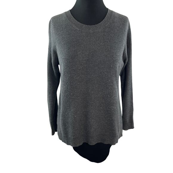 JOIE Waffle Stitch Knit Mosselle Sweater Gray Crewneck Wool Cashmere Size S - Picture 1 of 10